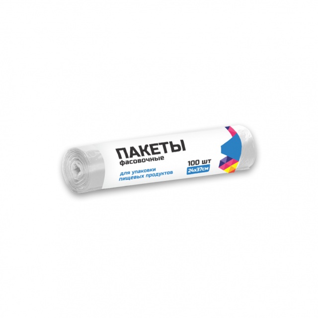 Пакет фасовочный ролик с этикеткой 240*370 мм, 8 мкм,  прозрачный